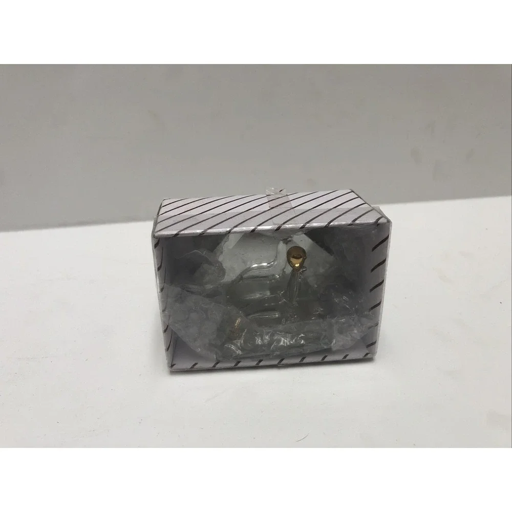 Glass Animal With Mirror Seal Mini Figure ‎ Clear/Gold 1.5x3